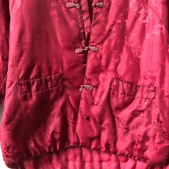 Vintage Gin Chiao Red Kimono Jacket Size Large - Picture 3 of 7